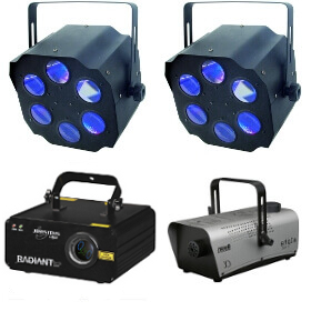 Komplette Lichtanlage mit LED-Flower und Laser mieten im Raum Aschaffenburg